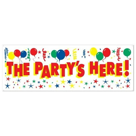 UPC 034689576488 product image for Beistle 57648 The Partys Here Sign Banner | upcitemdb.com