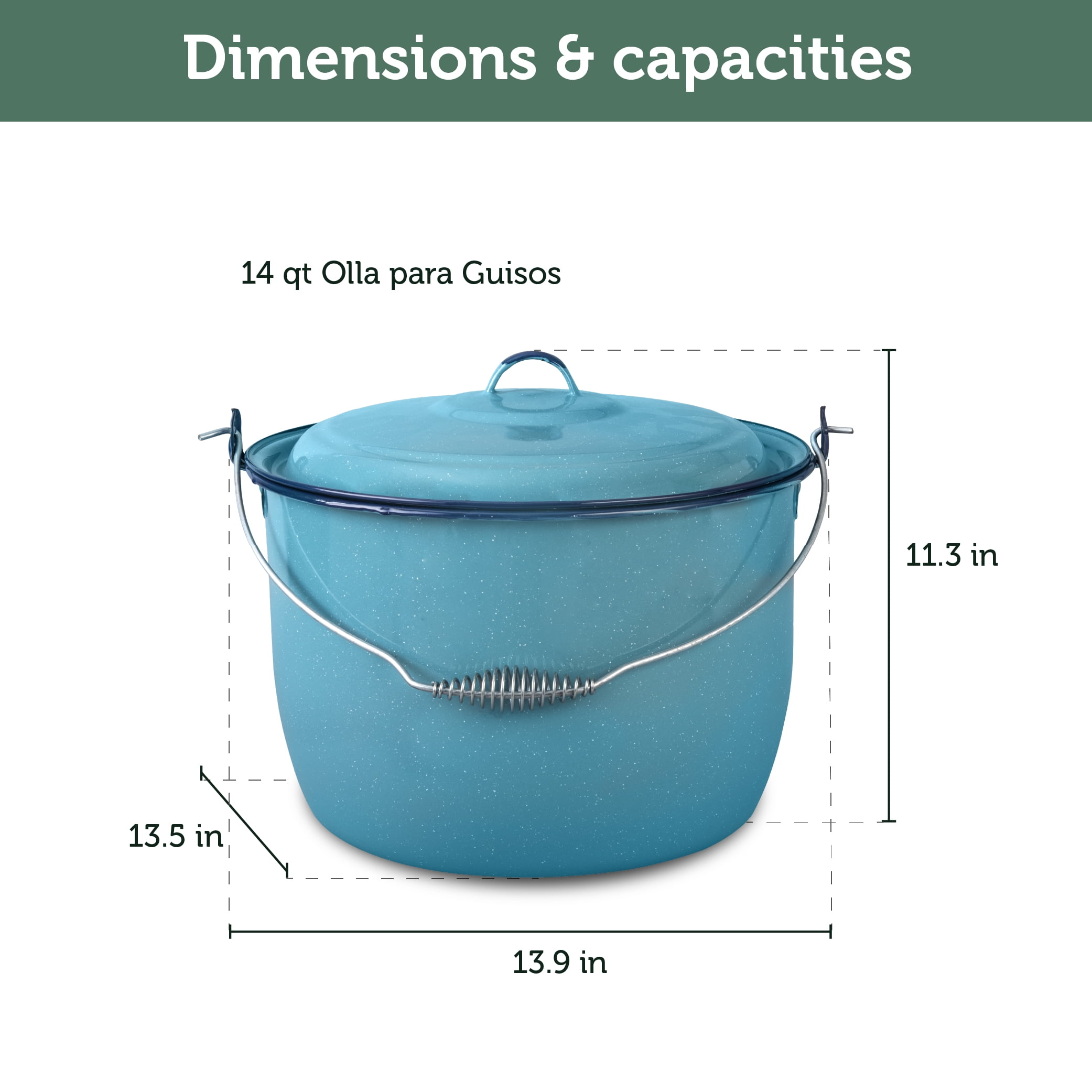 Cinsa 6-Piece Enameled Steel Cookware Set - Includes Steamer, Dutch Oven & Masa Pan, Turquoise Blue - Great For Tamales & Mexican Cooking
