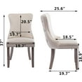 thumbnail image 3 of Velvet Upholstered Dining Chairs Set of 2, Wingback Kitchen Room Accent Chairs with Solid Wood Leg, Dinner Chairs with Nailhead Trim & Button Tufted Back, 3 of 7