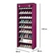 thumbnail image 2 of Estante Organizador para Zapatos de 9 Niveles | Acero Inoxidable | Almacenamiento de Calzado | Tela Impermeable | Zapatero Armable para 27 Pares, 2 of 5