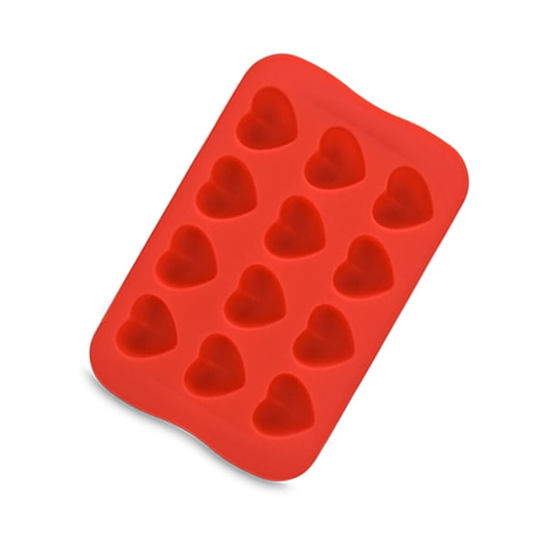 Naiovety Bandejas de cubitos de hielo Moldes de chocolate en forma de corazón de silicona Molde flexible para hornear Cocina Comida Fiesta Cocina y Comedor En forma de corazón/Rojo