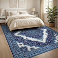 thumbnail image 3 of ODIKA 8'x10' Ultra-Soft Area Rug, Front Door Ru Boho Geometric Mosaic Tasseled Trellis Border Entrance None Washable, Bare feet friendly, Silk-Touch for Bedroom, Under Sectional, 3 of 7