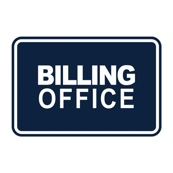 Signs ByLITA Classic Framed Billing Office Sign (Navy Blue / White) - Large