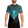thumbnail image 2 of Raven Fightwear Men's Celtic Rash Guard Short Sleeve BJJ MMA Black/Blue, 2 of 3
