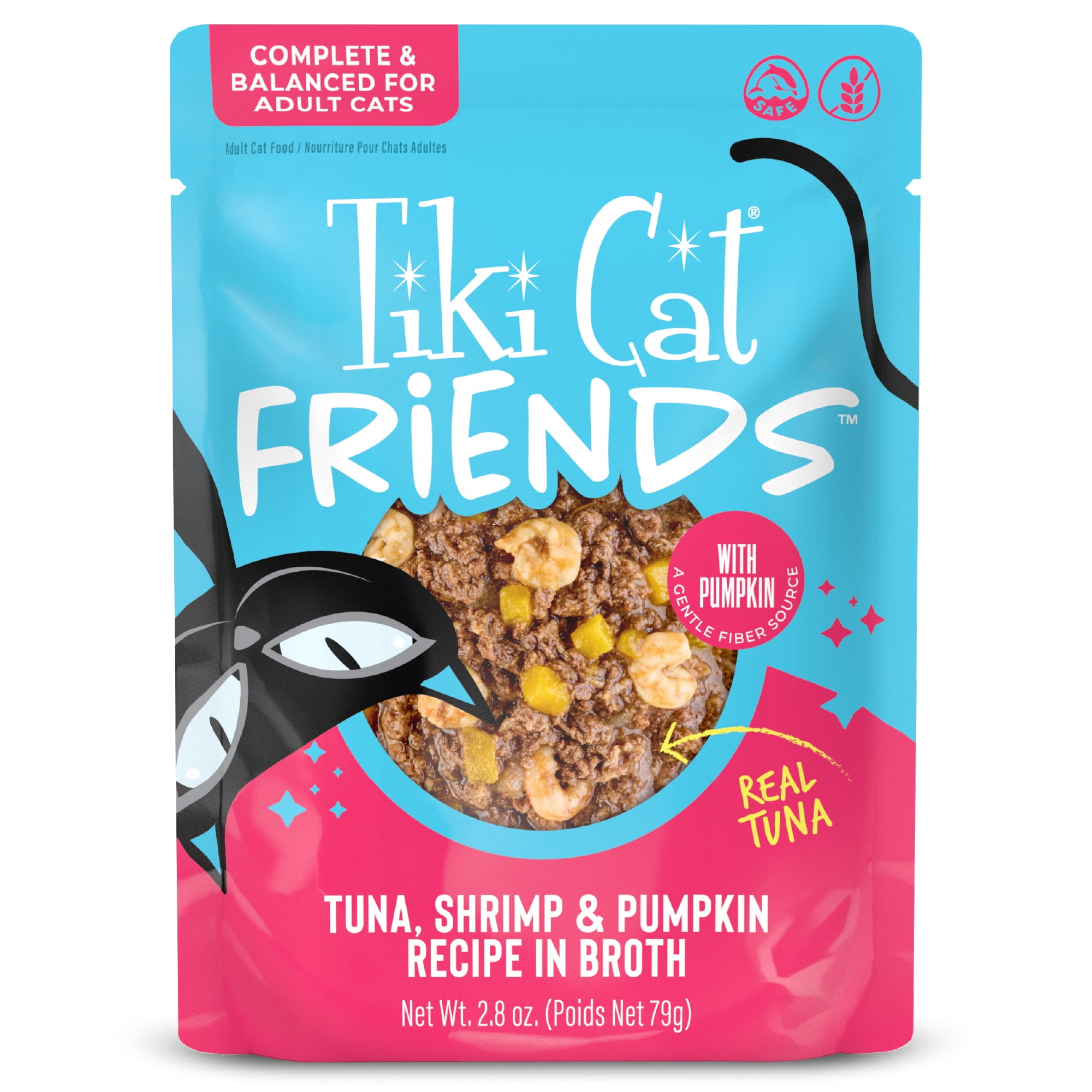 (24 pack) Tiki Cat Friends Tuna, Shrimp & Pumpkin, 2.8 oz. Pouch