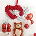 thumbnail image 6 of 17.71 inch Heart-Shaped Artificial Rose Wreath – Red & White Silk Floral Garland for Valentine's Day/Wedding Decor, 6 of 7