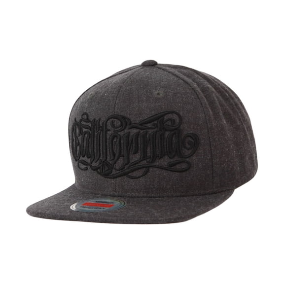 WITHMOONS California Snapback Flat Brim Hat Hiphop Baseball Cap Embroidery Adjustable AL21558 (Charcoal)