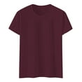 thumbnail image 5 of Womens T Shirts Crew Neck Short Sleeve Basic Summer Solid Color Tops 2025 Trendy Beach Casual Classic-Fit Comfy Outfits Clothes, 5 of 5