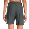 thumbnail image 4 of FEN AI Women Cargo Work Shorts Elastic Waist Quick Dry Outdoor Casual Summer Short for Travel Hiking Fishing Camping Golf Grey, 4 of 9