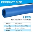 thumbnail image 2 of Uxcell Pipe Insulation Foam Tube, Foam Pipe Cover Foam Tubing for Handle Grip Support AC Unit Blue 7/8"ID x 3.28Ft, 2 of 7