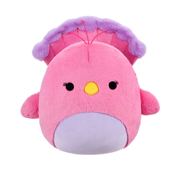 Squishmallows FuzzAMallow Official 12 inch Sweetpea the Pink and Purple Peacock - Child's Ultra Soft Plush Toy