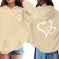 thumbnail image 4 of UACY Girls Preppy Heart Sweatshirts Oversized Pullover Sweatshirt Kids Fall Winter Long Sleeve Cute Prints Trendy Hoodies (Beige, 7-8 Years), 4 of 8