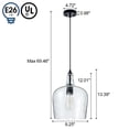 thumbnail image 2 of Lámpara colgante ELYCCUPA de cristal negro moderna, 1 lámpara E26 26 cm, 2 of 9