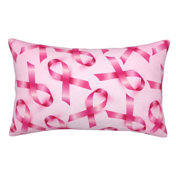 Balery Breast Cancer Ribbons Awareness Funda de Cojín Estampada, Regalos para Mujeres, Regalos de Amor para Ella, Regalos para Novia o Esposa, Funda de Almohada-20"x30"