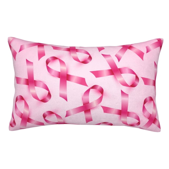 Balery Breast Cancer Ribbons Awareness Funda de Cojín Estampada, Regalos para Mujeres, Regalos de Amor para Ella, Regalos para Novia o Esposa, Funda de Almohada-20"x30"