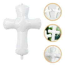 GOOHOCHY 8pcs Cross Shaped Aluminum Foil Balloon Baptism Cross Shower Balloon Party Favor