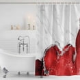 thumbnail image 3 of Red Marble Crack Shower Curtain, Waterproof Shower Curtains for Bathroom, Modern Abstract Geometric Texture Washable Fabric Bathtub Curtain Set Bath Decor with 12 Hooks 48"x72", 3 of 8