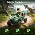 thumbnail image 4 of Xuanlur 12V Dinosaur Ride on UTV, Kids Electric Car w/Parent Control, 70W Motors, 3-Horn Dinosaur Design, Rear Light & Flag, Front Bumper, 3 Speed, LED, Bluetooth, Ride on Toys for Boys Girls, Green, 4 of 8