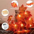 thumbnail image 3 of Fall Decor Thanksgiving Maple Leaves String Lights, 20 LEDs Twinkle Lights Battery Operated, Orange String Light for Thanksgiving Autumn Garland Party Decorations Clearance for Home Outdoor Indoor, 3 of 6