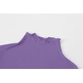 thumbnail image 3 of Lightweight Ruffle Mock Neck Tops Ribbed Lettuce Trim Soft Base Layer for Women, 3 of 6