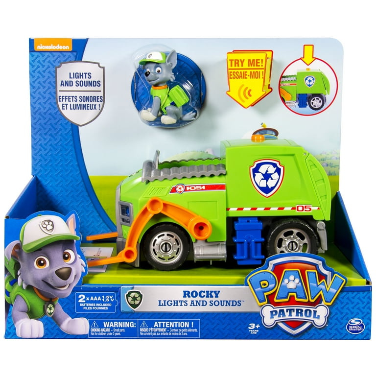 Paw Patrol Rocky s Lights and Sounds Recycling Truck Vehicle and