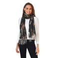 thumbnail image 2 of FORMRS Womens Scarf Winter Soft Long Big Warm Shawls Wrap Tassel Scarves, Black Flowers, 2 of 9