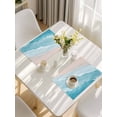 thumbnail image 5 of Blue Coastal Wave Placemats Set of 6, Summer Modern Ocean Beach Placemats for Dining Table, Place Mats for Kitchen Tabletop, Waterproof Wipeable Dining Table Mats Set, 5 of 9