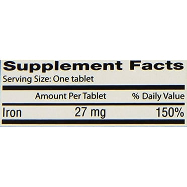 Fergon Iron Supplement Tablets, 27 mg, 100 Count