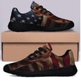 thumbnail image 3 of Chocolate Labrador American flag Shoes Sneakers Black Size 3.5, 3 of 7