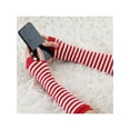 thumbnail image 4 of INSPIRE CHIC Women's Fingerless Gloves Printed Elbow Length Knitted Arm Warmers Red White, 4 of 6