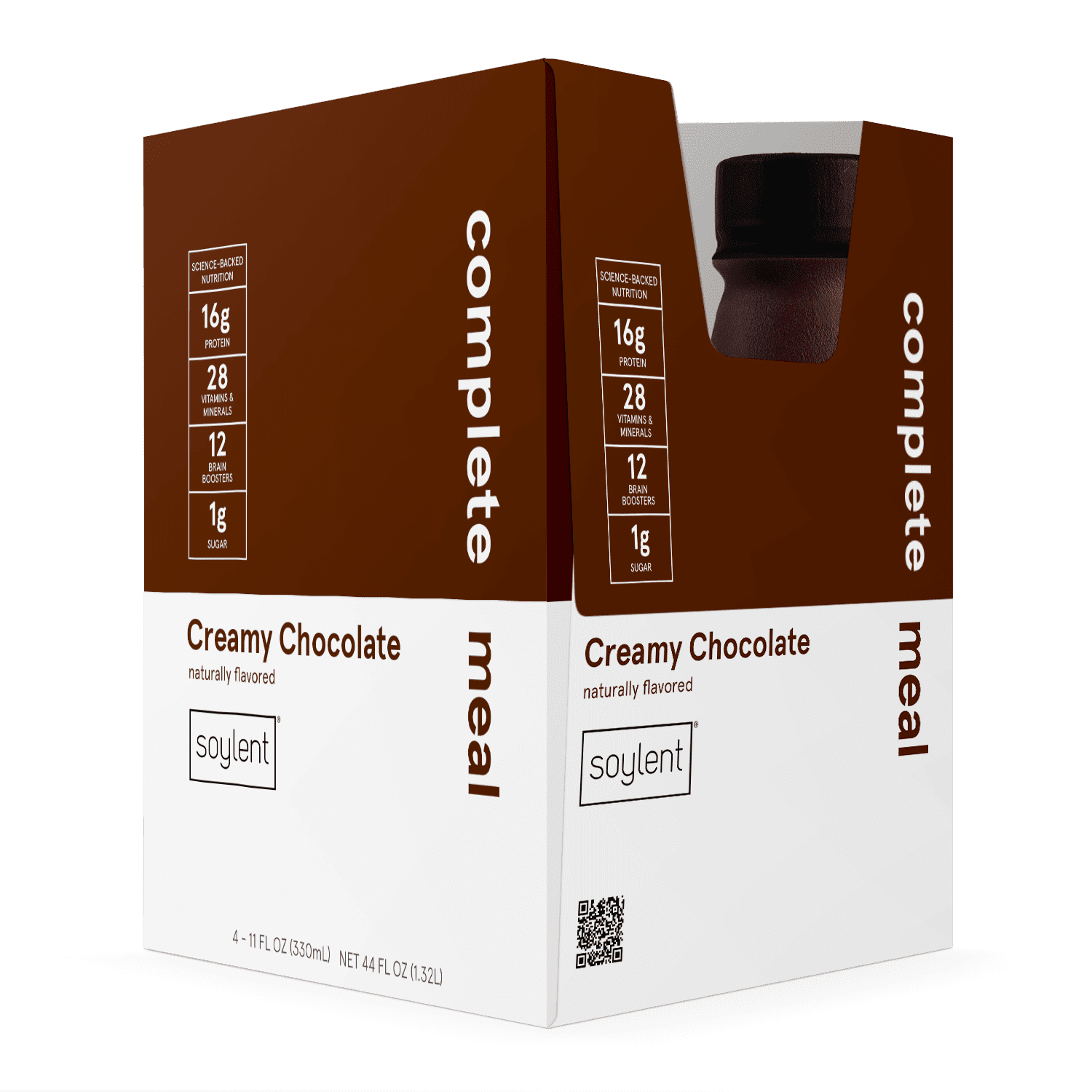 (3 pack) Soylent Protein Nutrition Shake, Creamy Chocolate, 11 fl oz, 4 Count