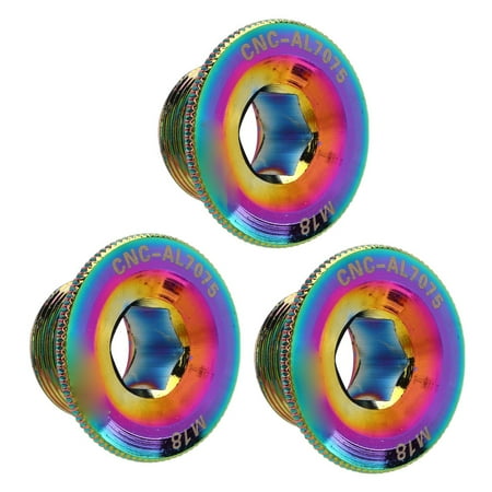 

Bike Crank Screw M18 Texture Burrs Free Easy Replaceable Standard Thread Mountain Bike Crank Screw Aluminium Alloy For Hollow One Piece Chainrings Colorful