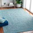 thumbnail image 2 of SAFAVIEH Braided Gino Distressed Machine Washable Reversible Area Rug, Teal/Green, 3' x 3' Square, 2 of 9