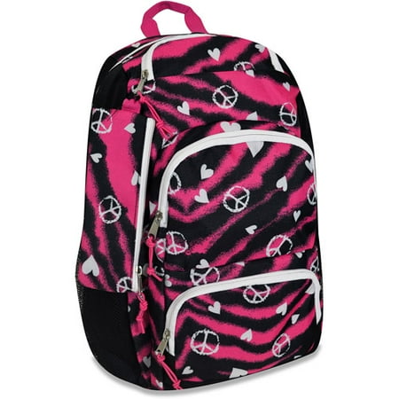 Triple-Pocket 18" Punk Zebra Love Backpack