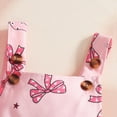 thumbnail image 4 of mgoYE Baby Girl Clothes 6-9 Months Baby Girls Summer Outfit Bow Print Ruffle Romper Suspender Tutu Skirt Headband 3PCS Infant Toddler Summer Dresses(Hot Pink,6-9 Months), 4 of 9