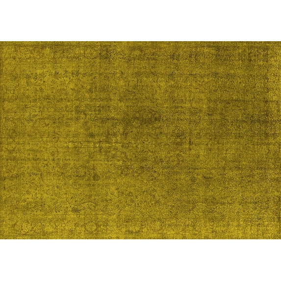 Ahgly Company Indoor Rectangle Oriental Yellow Industrial Area Rugs, 7' x 9'