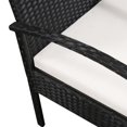 thumbnail image 2 of vidaXL 3 Seater Garden Sofa with Cushions Black Poly Rattan, 2 of 3