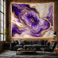 thumbnail image 6 of Amethyst Geode in Purple and Gold Swirls, Mystical Abstract for Crystal Lovers, Mineral Art, Housewarming Gift, Tapestry Wall Hanging for Bedroom and Living Room, 6 of 7