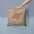 thumbnail image 2 of Carolines Treasures BB1014-BL-BN-PW1414 Manta ray Burlap and Brown   Canvas Fabric Decorative Pillow BB1014 14Hx14W, 2 of 4