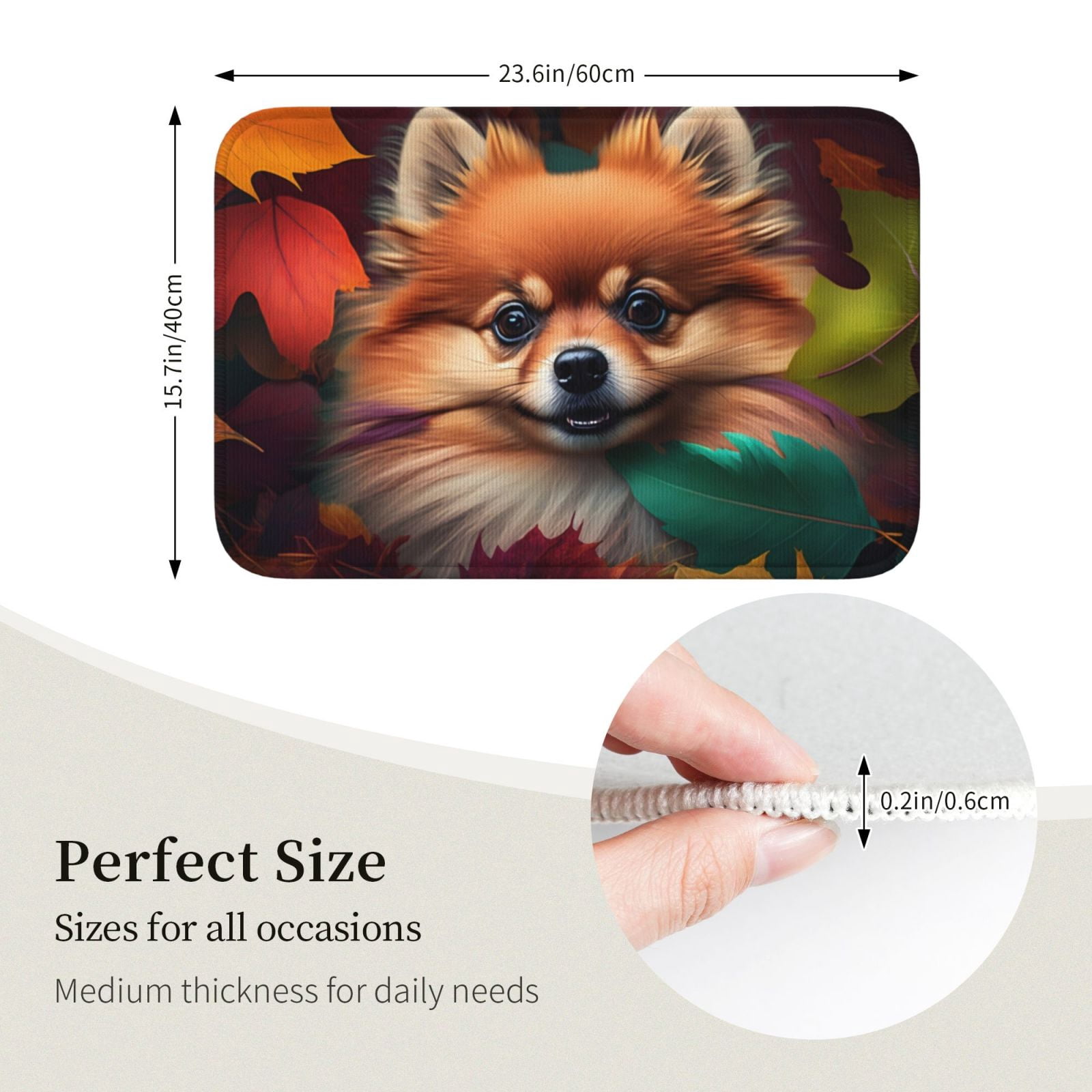 Vsdgher Colorful Leaf Chihuahua Hem Mat 40x60 - Multipurpose Doormat for Indoor & Outdoor Use - Welcome Your Guests with our Entrance Mat