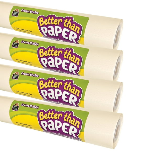 Teacher Created Resources Better Than Paper Bulletin Board Roll, Creme Brulee, 4-Pack