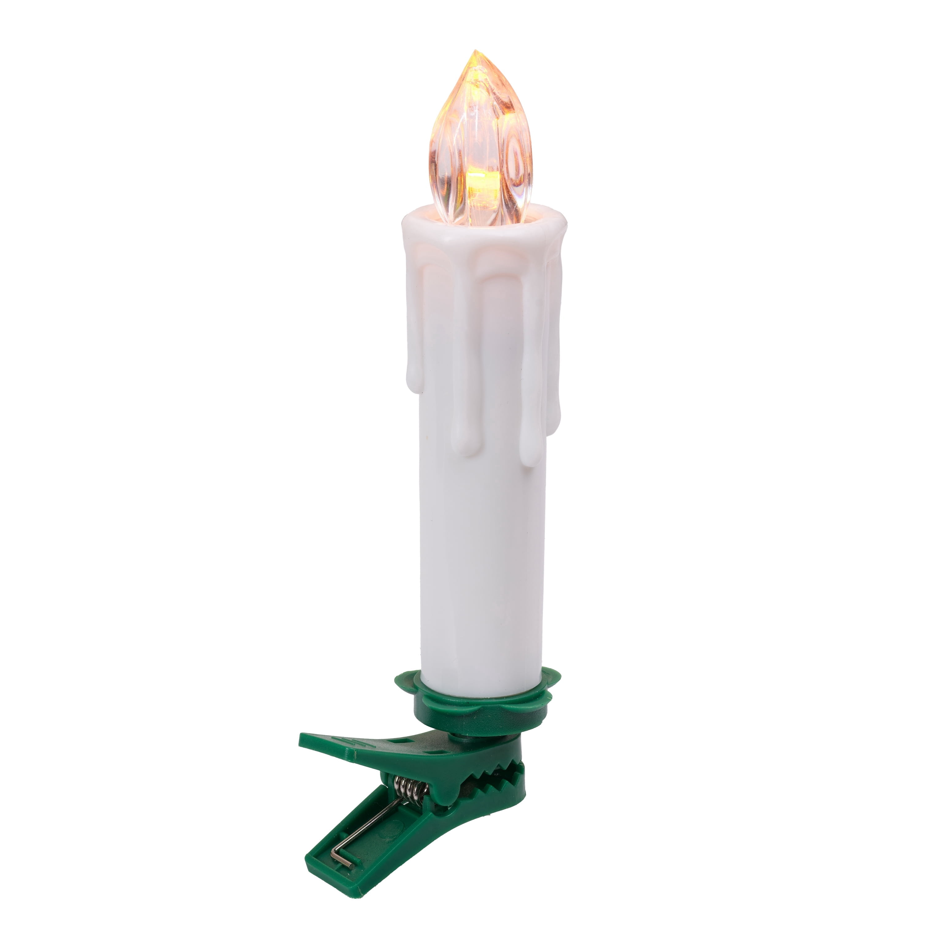 Indoor Battery-Operated LED Cordless Christmas Candle Clip Lights, 4", White, 10 Count, by Holiday Time
