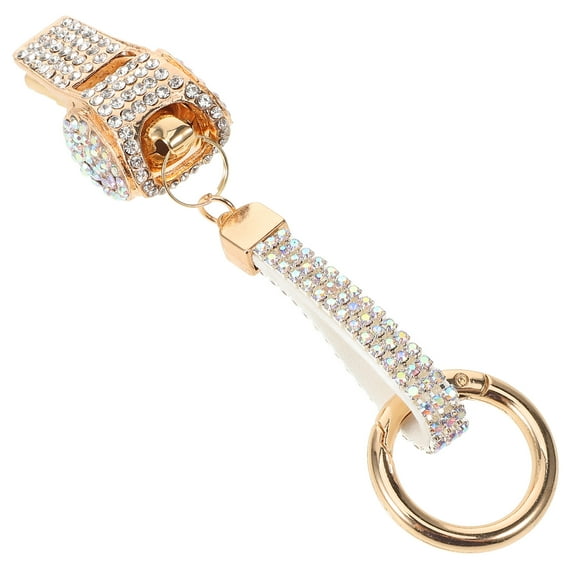 SOPOTUTU Rhinestone Whistle Key Chain Pendant Design Ladies Small Keychain Gift 5.9×1×1in