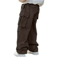 thumbnail image 2 of Awdenio Men's Pants Cargo Sweatpants Baggy Fleece High Waisted Joggers Sweat Pants Athletic Pants,Size L, 2 of 9