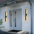 thumbnail image 4 of C Cattleya 40in. Black Dimmable 46W LED Outdoor Wall Lantern Sconce with Frosted Glass, 4 of 9