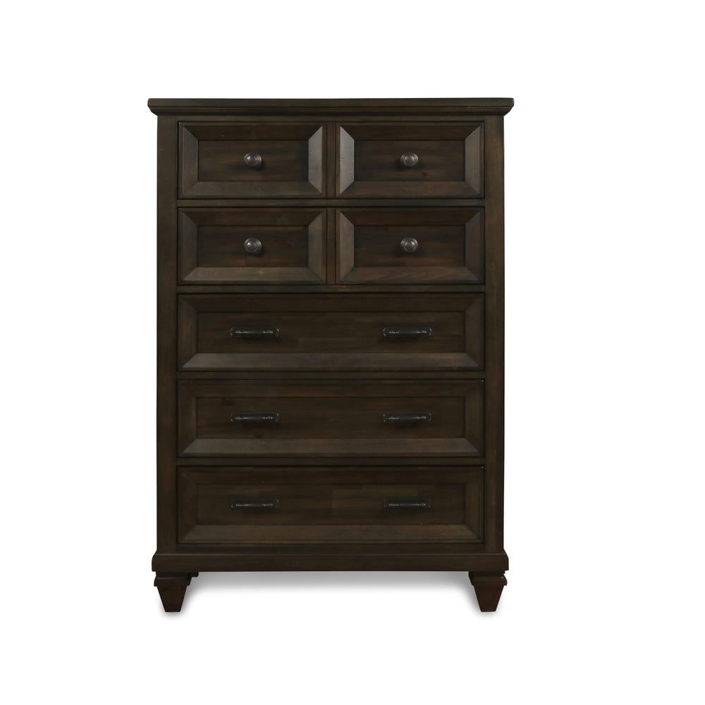 New Classic Furniture Sevilla 5-Drawer Solid Wood Chest in Walnut