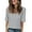 Gray, variant on Elvqul Beige Shirts for Women Casual Tops Solid 3/4 Sleeve V-Neck Womens Blouses Pullover