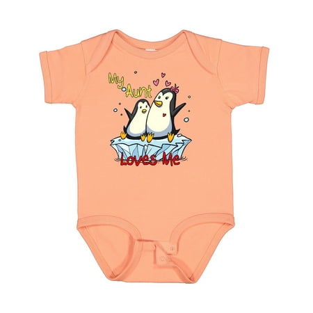 

Inktastic My Aunt Loves Me Penguin Gift Baby Boy or Baby Girl Bodysuit