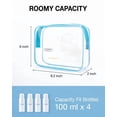 thumbnail image 4 of BAGSMART Clear Toiletry Bag, 3 Packs TSA Approved Water resistant Quart Size Travel Organizer, Airport Airline Travel Essential Carry On Makeup Cosmetic Bags for Women, Blue, 4 of 5