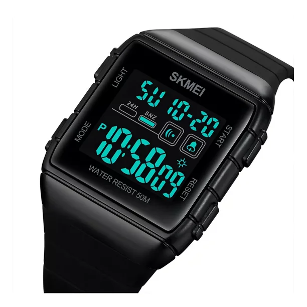 Reloj De Pulsera Digital Para Hombre Skmei 1960bkbk Color de la correa Negro Color del bisel Negro Color del fondo Negro